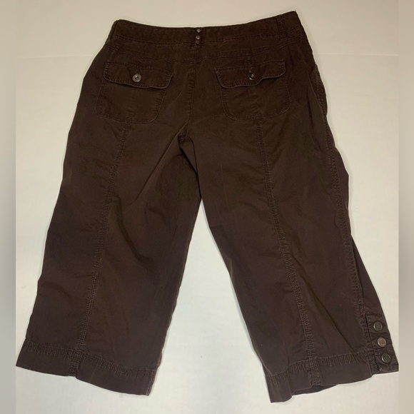 Intro Love The Fit Capri Strech Pants Chocolate Brown Size 10 Women’s Cropped - Picture 3 of 11